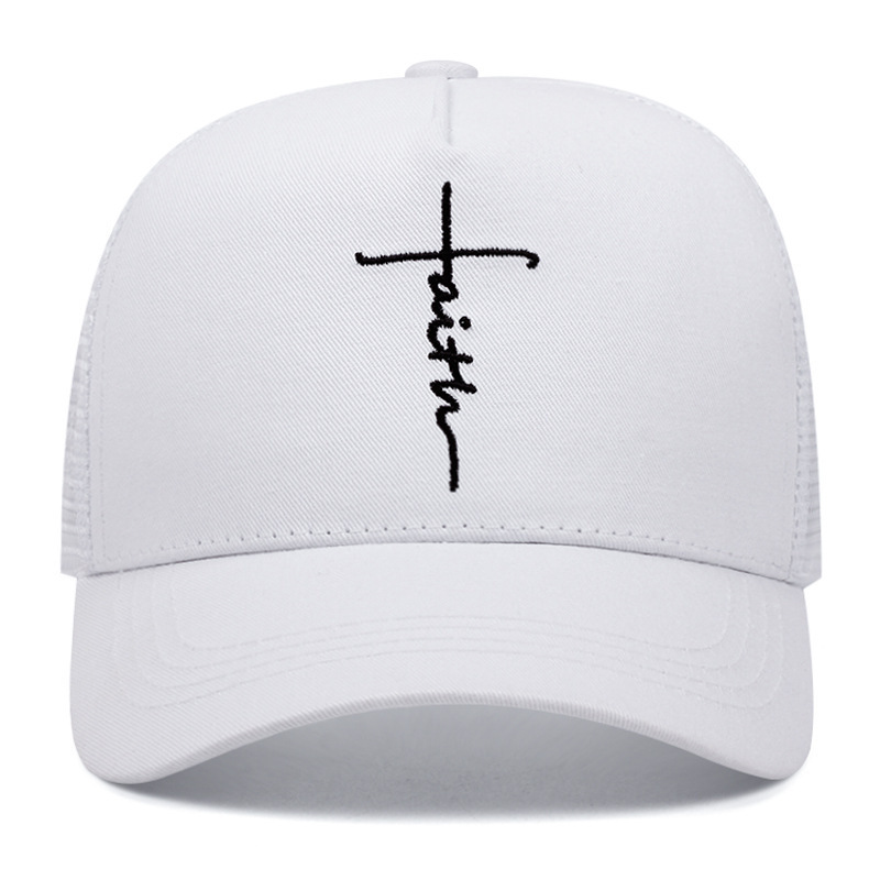 Cross English Embroidery Breathable Baseball Cap - Image 3
