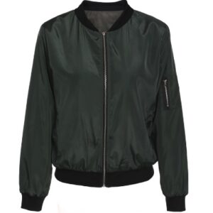 Solid color short style vertical collar leisure zipper jacket jacket jacket jacket jacket