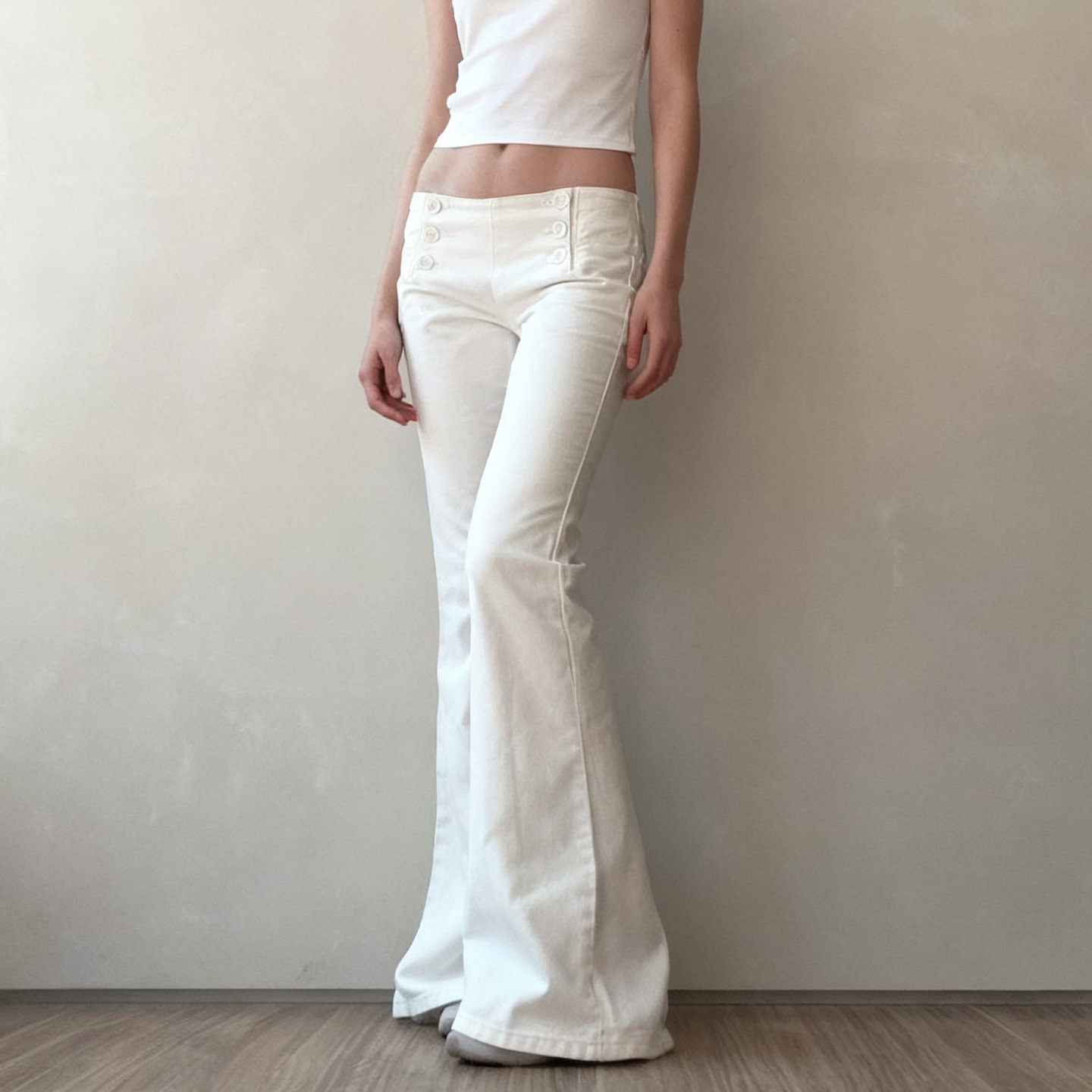 Design Breasted Access Control Waist Slimming And Hip Lifting Denim Trousers - Image 5