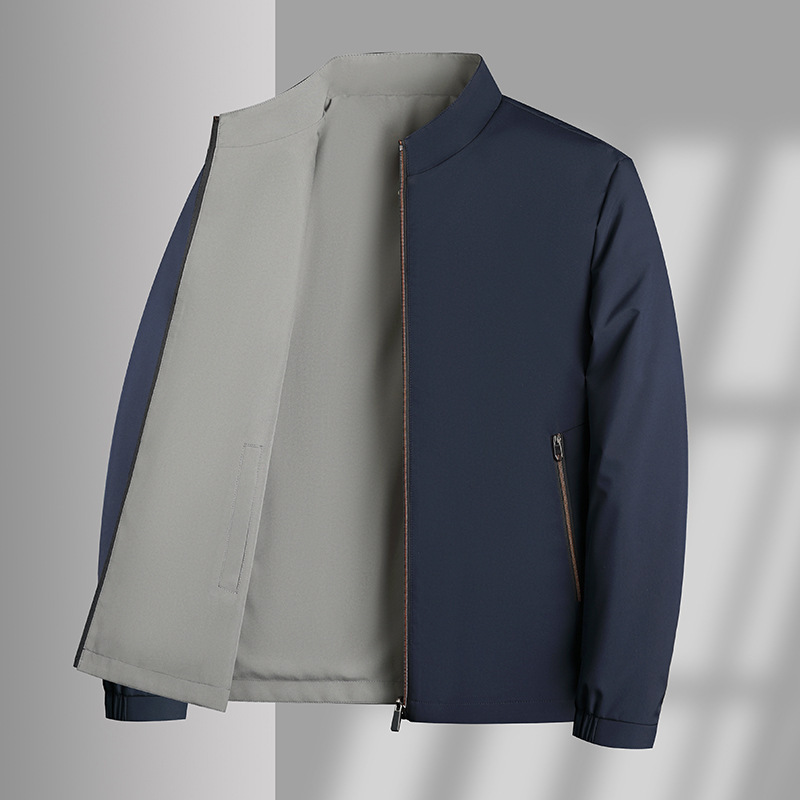 Men's Double-sided Stand Collar Casual Loose Windproof Jacket - Image 4