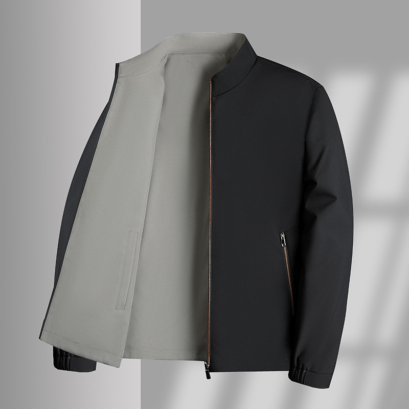 Men's Double-sided Stand Collar Casual Loose Windproof Jacket - Image 3